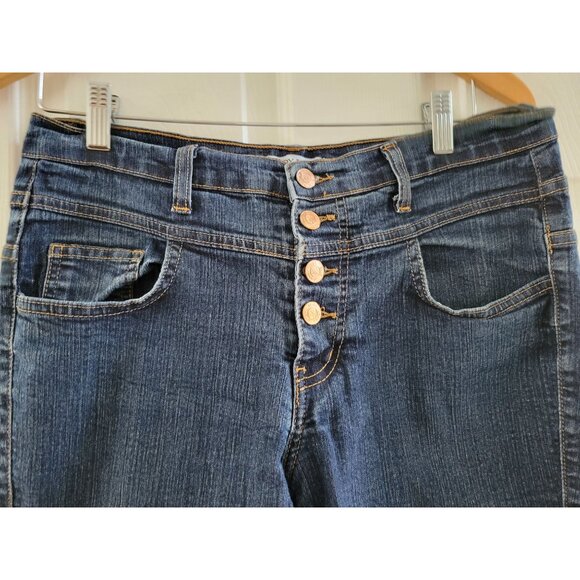 Judy Blue Los Angeles blue Skinny Jeans button fly size 13 31 stretchy - Picture 3 of 9